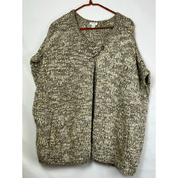 PureJill Women's Size Small/Med Tan Open Front Wool/Alpaca Blend Vest - Picture 1 of 9
